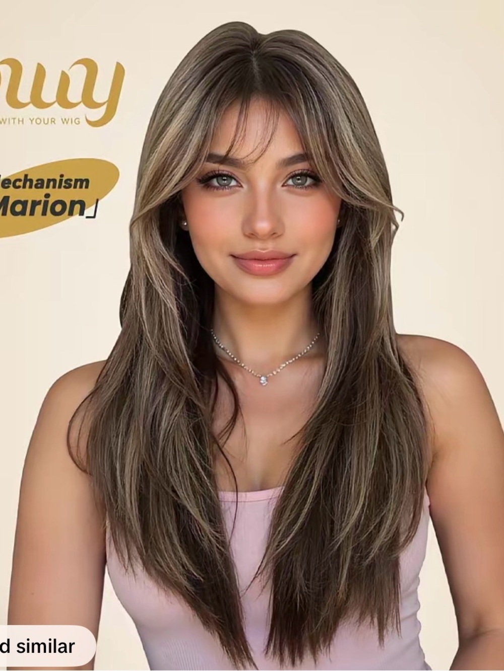 Marion Long Layered Wig in Ash Brown - Women Hair